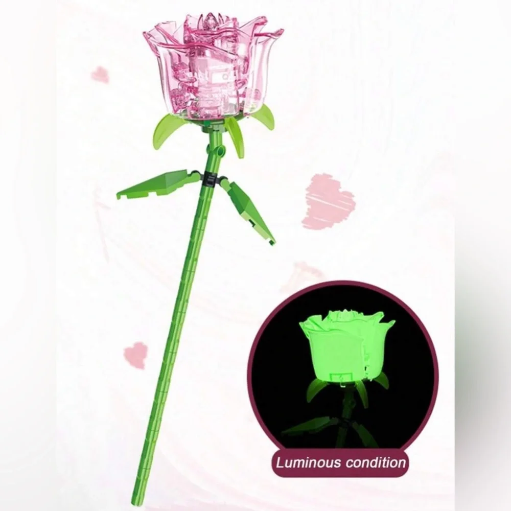 Building Blocks Pink Rose Glow in the dark